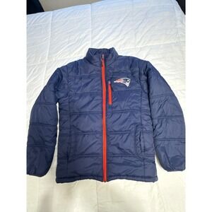Mens NFL NEW ENGLAND PATRIOTS Lightweight Logo Full Zip Nylon Jacket Size M Navy
